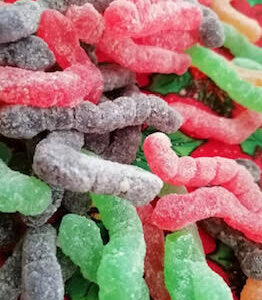 Gomitas veganas ácidas gusanos